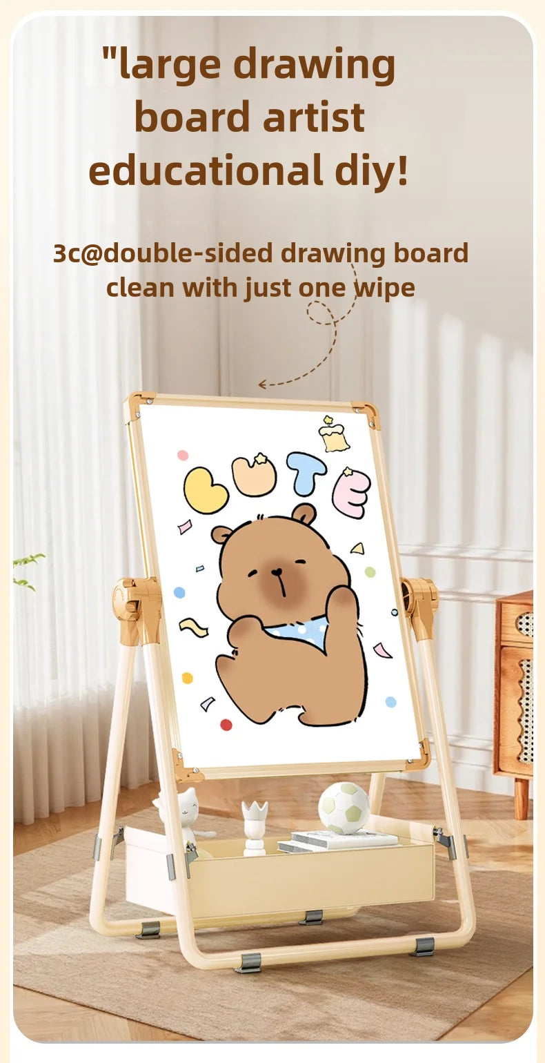 Children's drawing board, baby magnetic double-sided teaching, home small blackboard stand, colored graffiti, erasable writing w