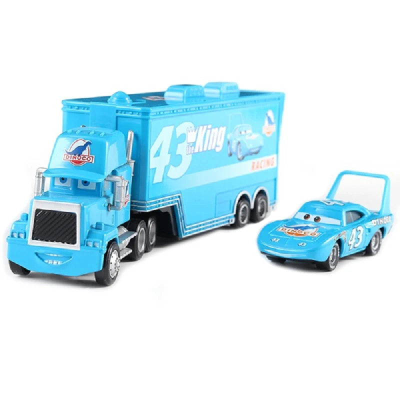Cars Toy Truck Lightning McQueen Uncle Mike Alloy Diecast Model Container Hauler Trucks Children's Christmas Toys