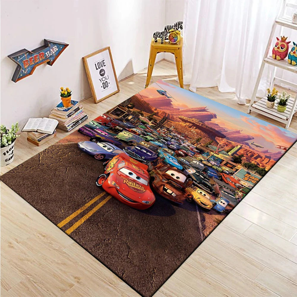 1PC Disney Cars Lightning Mcqueen Printed Carpet Rugs For Living Room Bedroom Bedside Bathroom Floor Mat Kids Room Non-slip Mat