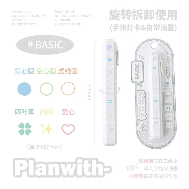 MINKYS New Arrival Cute To Do List Journal Stamp Set Kids Gift School Stationery