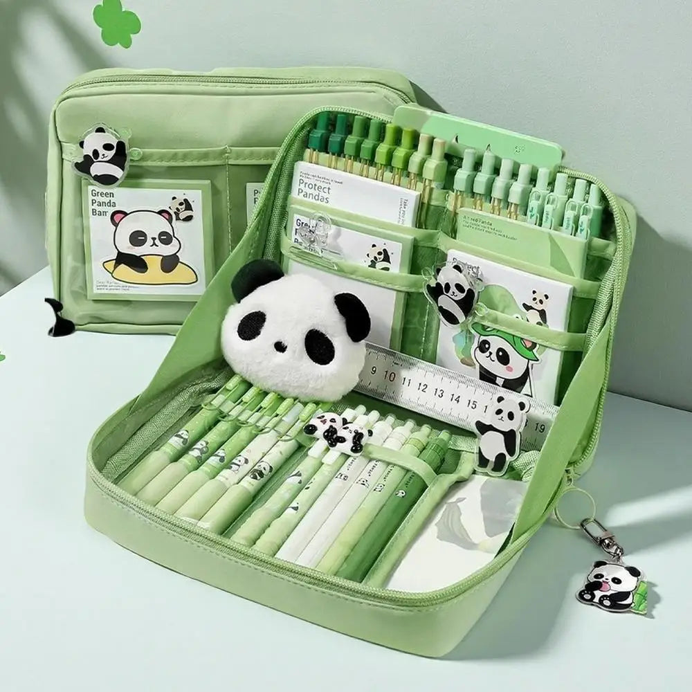 Stationery Sets School Stationery Set Panda Design Pens Stick Notes Brooches Pendants Kit for Kindergarten College Home Students