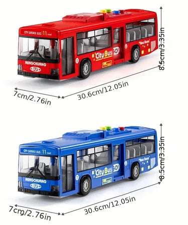 Large Size Light Music Inertia Bus Model Pull Back Cars Simulation Bus High Quality Drop-resistant Educational Toys Gifts
