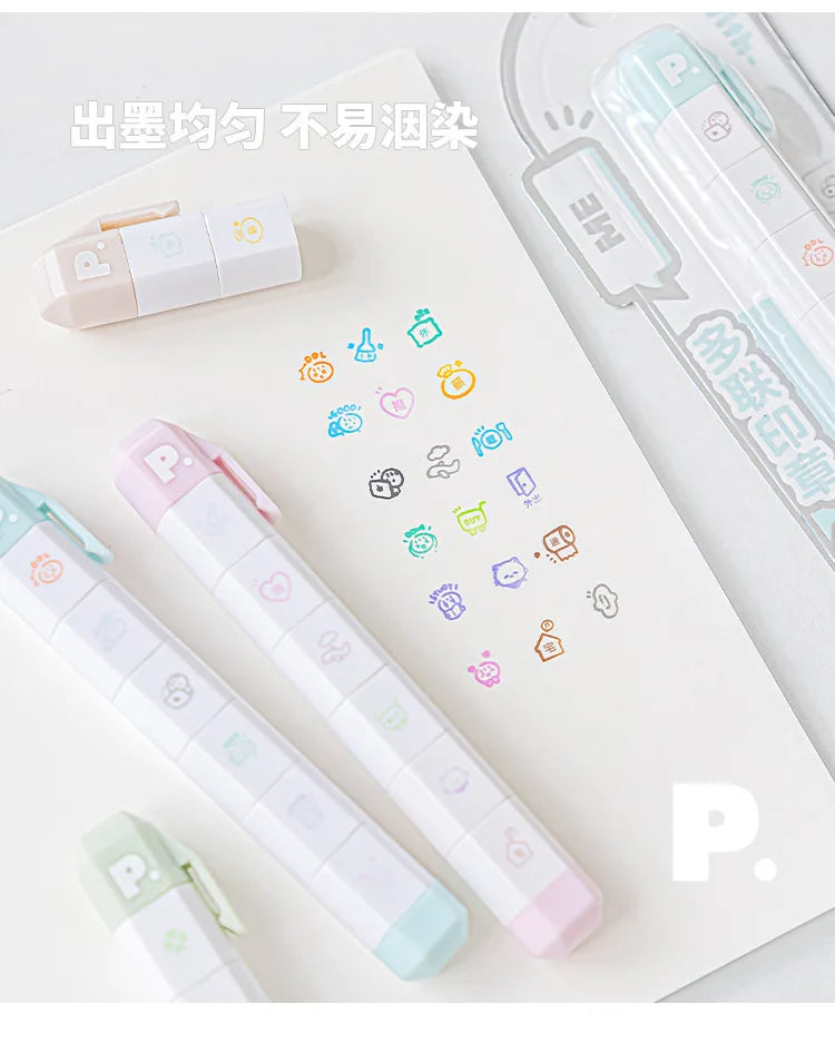 MINKYS New Arrival Cute To Do List Journal Stamp Set Kids Gift School Stationery