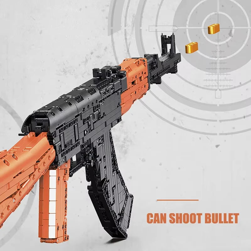 1423pcs Assault Rifle AK47 Building Blocks Military Series Rifle Children's Educational Assembly Toy Gun Model Boy Holiday Gift