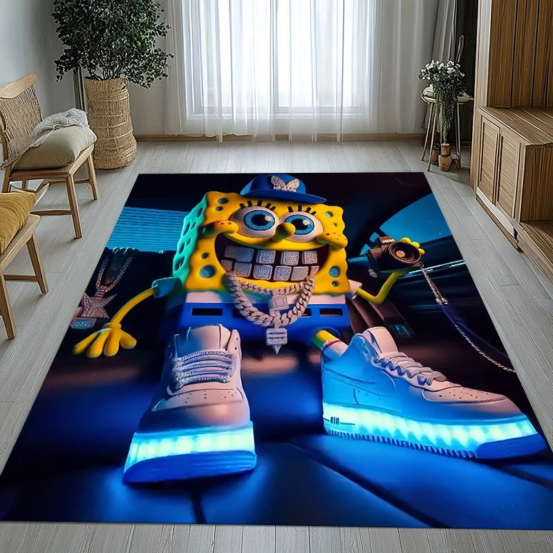 Funny S-SpongeBob Patrick Star Cartoon Living Room Non-Slip Area Rug Soft Carpet for Bedroom Playroom Sofa,Home Decor Doormat