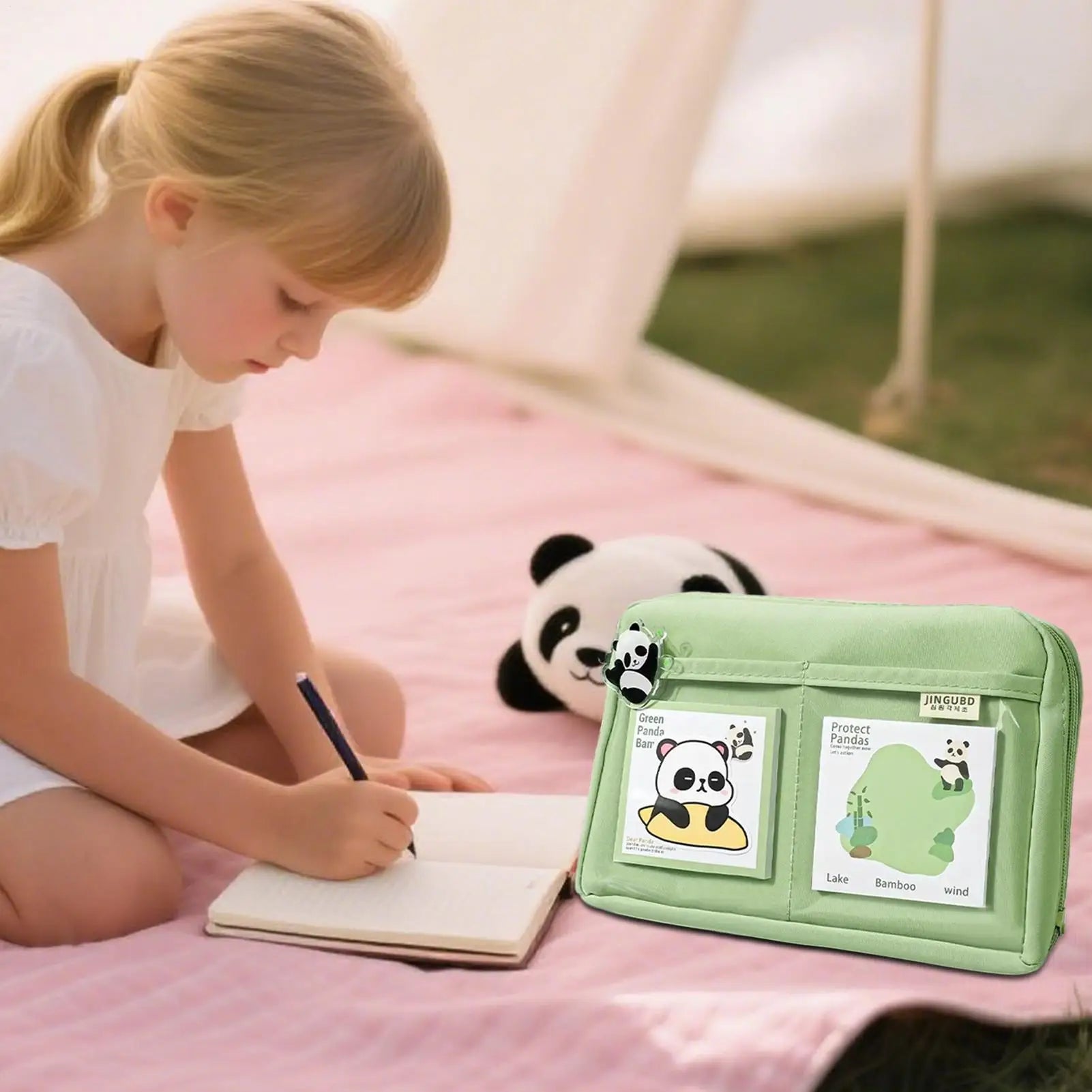 Stationery Sets School Stationery Set Panda Design Pens Stick Notes Brooches Pendants Kit for Kindergarten College Home Students