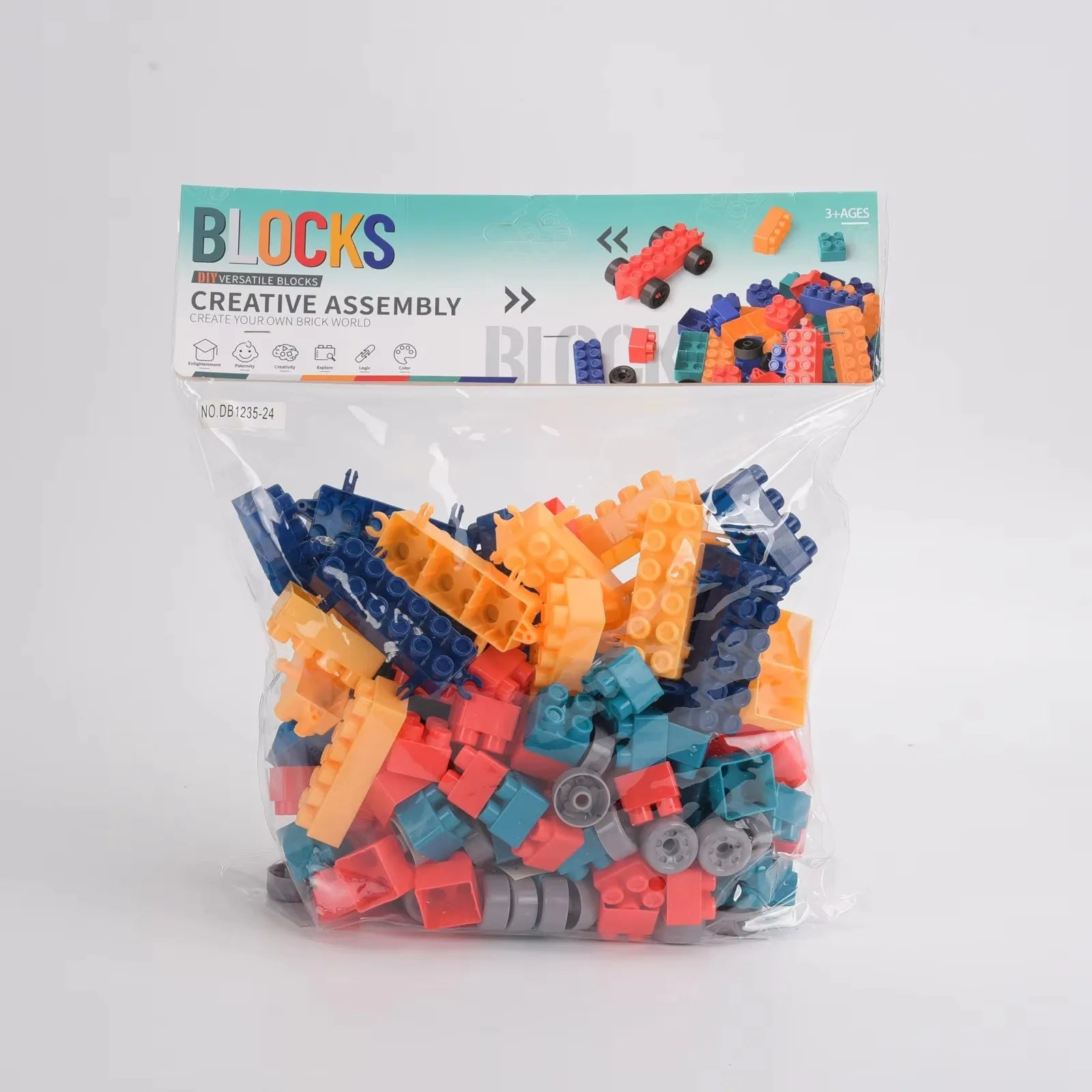 Building Block Set Early Education Building Block Particle Puzzle Toys (Random Colors)148 PCS