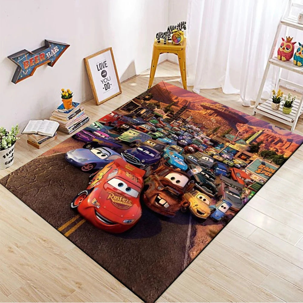 1PC Disney Cars Lightning Mcqueen Printed Carpet Rugs For Living Room Bedroom Bedside Bathroom Floor Mat Kids Room Non-slip Mat