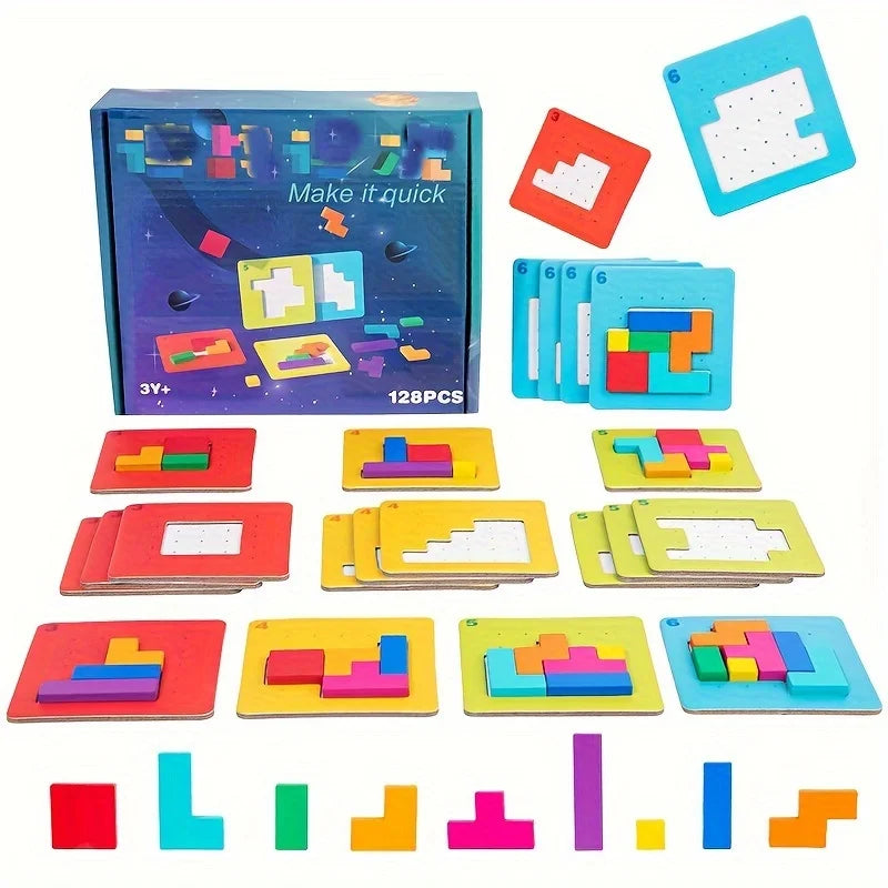 1 Set Colorful Puzzle Game Brain Teaser Toy for Kids Block Puzzle for Mind Exercise Children Toy Gift Challenge for Two Players