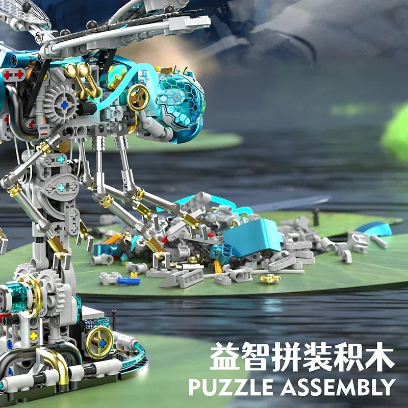 866+pcs Mechanical Dragonfly Building Blocks Kit Animal World Model Set Bricks Kids STEM Toys Children's Gifts