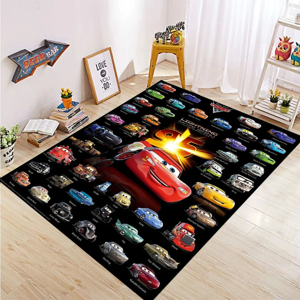 1PC Disney Cars Lightning Mcqueen Printed Carpet Rugs For Living Room Bedroom Bedside Bathroom Floor Mat Kids Room Non-slip Mat