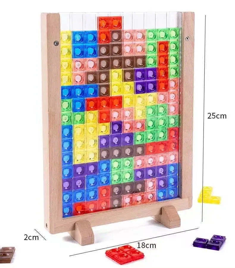 3D Transparent Tetris Puzzle Logic Thinking Brain Development Two-Player Tetris Logic Fun Educational Toy Two Versions Available