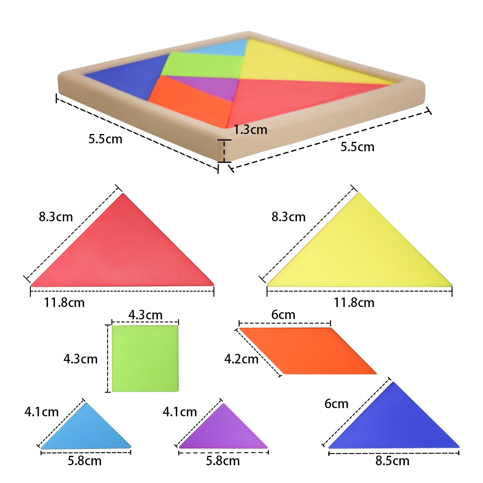 Colorful silicone puzzle toys Tangram Montessori materials children's puzzle toys Building blocks Children's learning toys