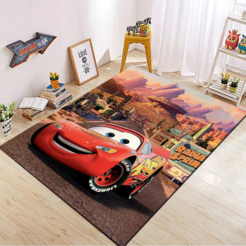 1PC Disney Cars Lightning Mcqueen Printed Carpet Rugs For Living Room Bedroom Bedside Bathroom Floor Mat Kids Room Non-slip Mat