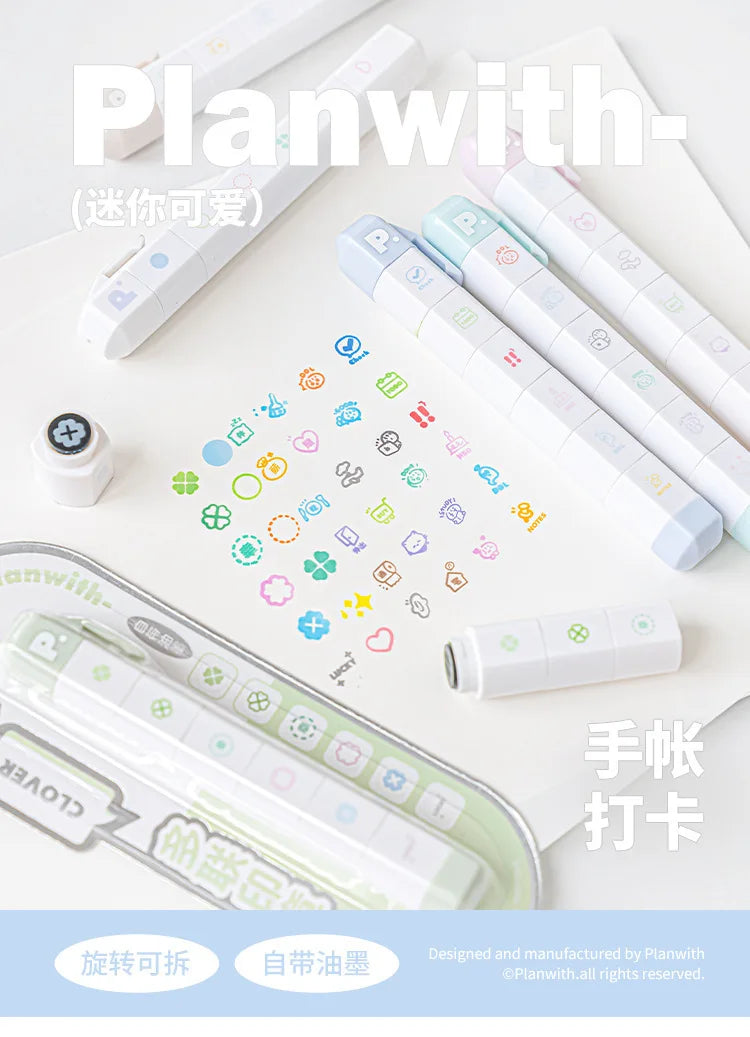 MINKYS New Arrival Cute To Do List Journal Stamp Set Kids Gift School Stationery