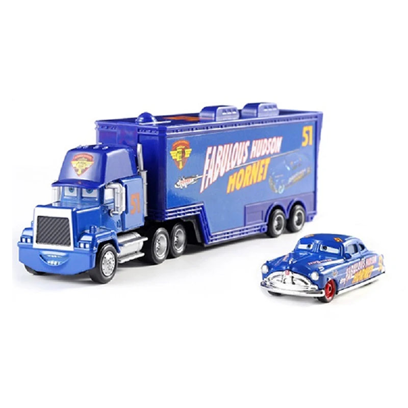 Cars Toy Truck Lightning McQueen Uncle Mike Alloy Diecast Model Container Hauler Trucks Children's Christmas Toys
