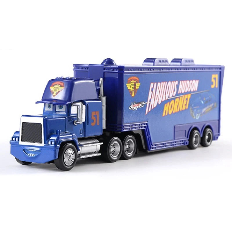 Cars Toy Truck Lightning McQueen Uncle Mike Alloy Diecast Model Container Hauler Trucks Children's Christmas Toys