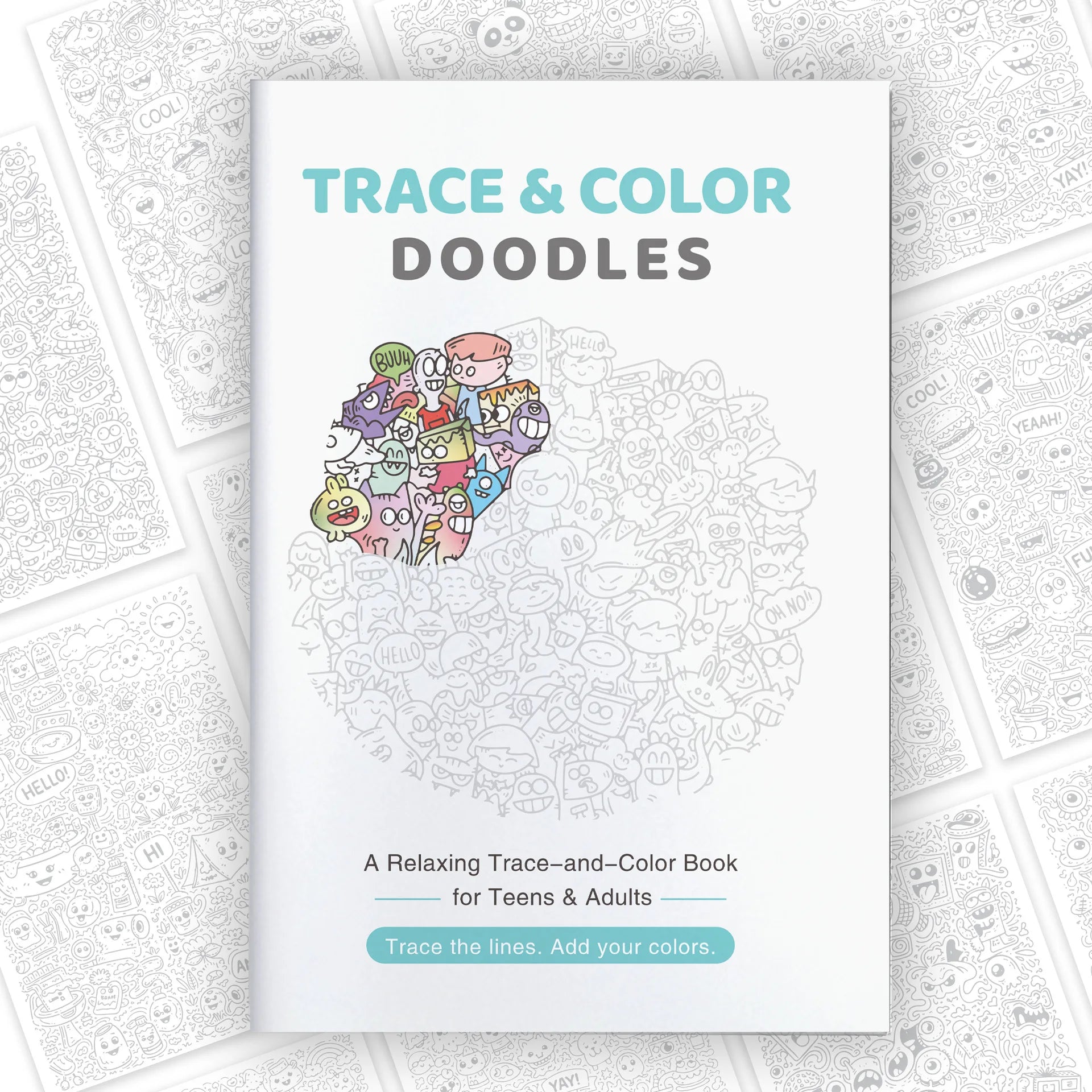 Trace & Color Doodles — 28-Page Activity Book for Teens