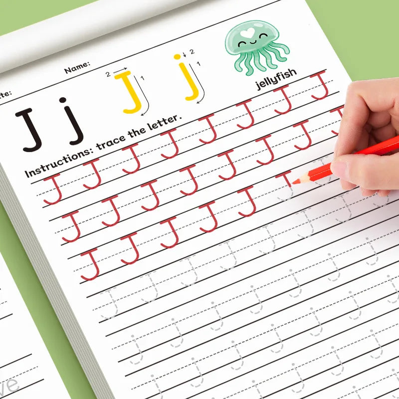 26 Alphabet Tracing Letter Workbook Handwriting Exercise Book for Preschool Children Letter Skills Development Calligraphy