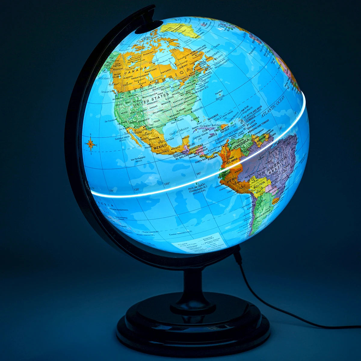360° Rotating All-English World Globe Puzzle Educational Aid Tool Children's Geography Learning Toy Birthday Gift