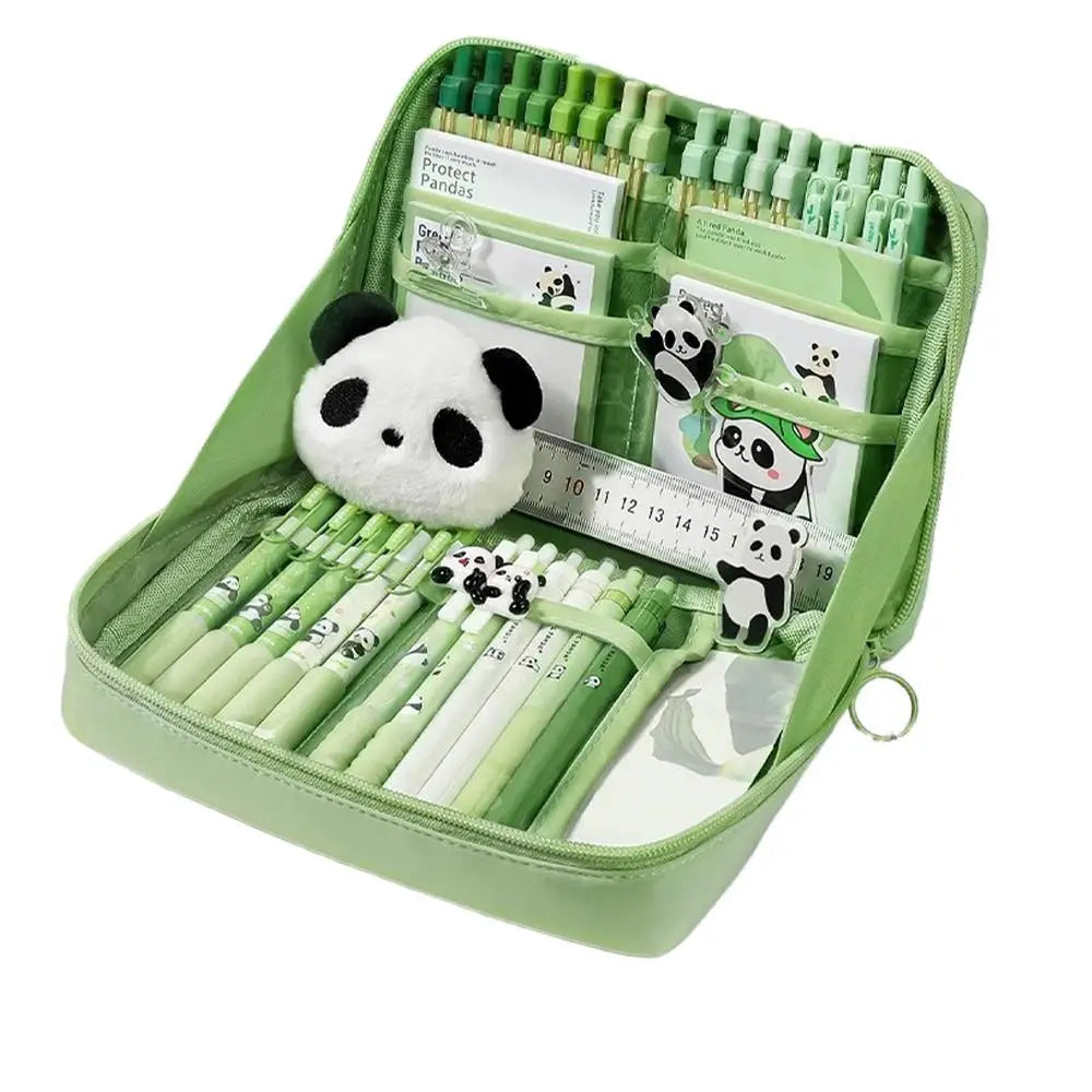 Stationery Sets School Stationery Set Panda Design Pens Stick Notes Brooches Pendants Kit for Kindergarten College Home Students
