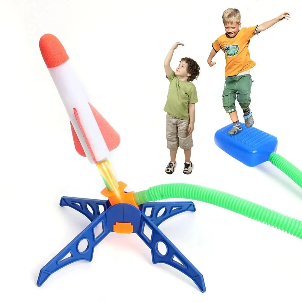 1 PCS Air Powered Rocket Launcher Kids Outdoor Foot Pump Soaring Interactive Toys Backyard Lawn Sports Game Birthday Gifts