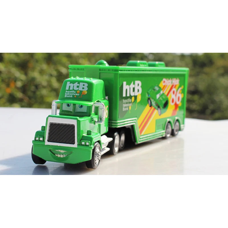 Cars Toy Truck Lightning McQueen Uncle Mike Alloy Diecast Model Container Hauler Trucks Children's Christmas Toys