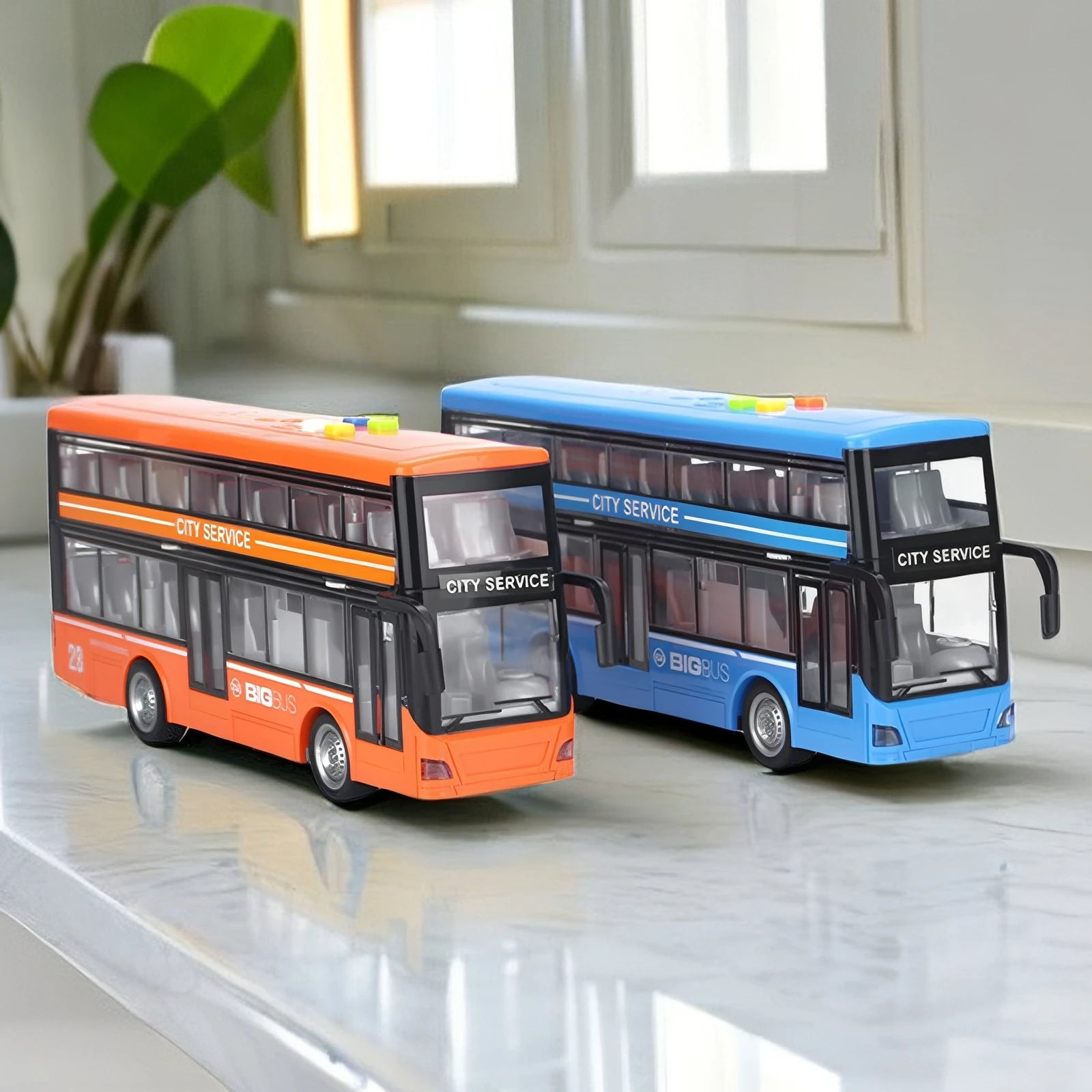 Large Size Light Music Inertia Bus Model Pull Back Cars Simulation Bus High Quality Drop-resistant Educational Toys Gifts