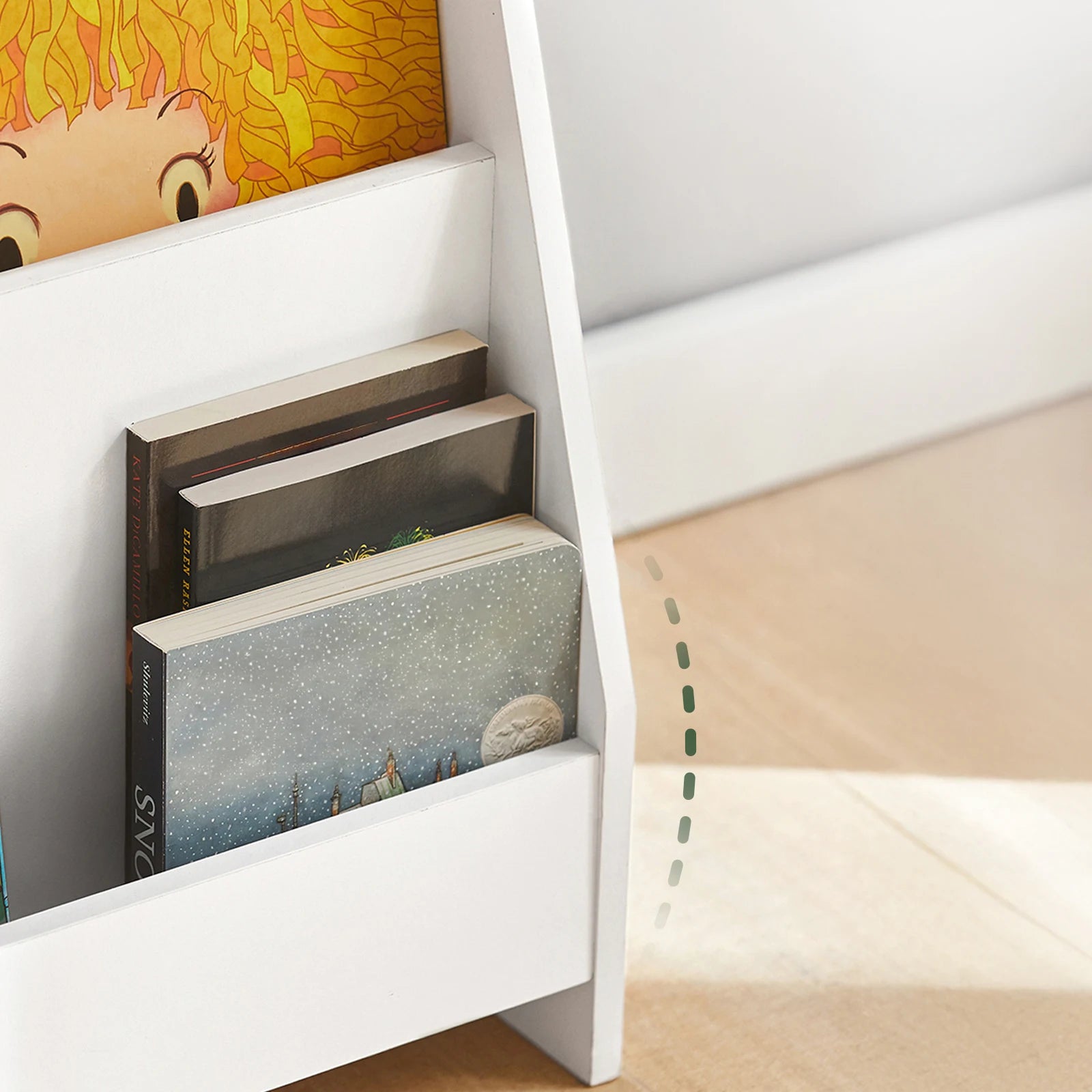 SoBuy KMB32 Children's Bookshelf Children's Shelf Newspaper stand with 4 Shelves storage Shelf for Children White