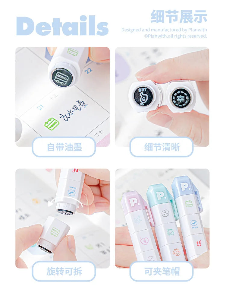 MINKYS New Arrival Cute To Do List Journal Stamp Set Kids Gift School Stationery