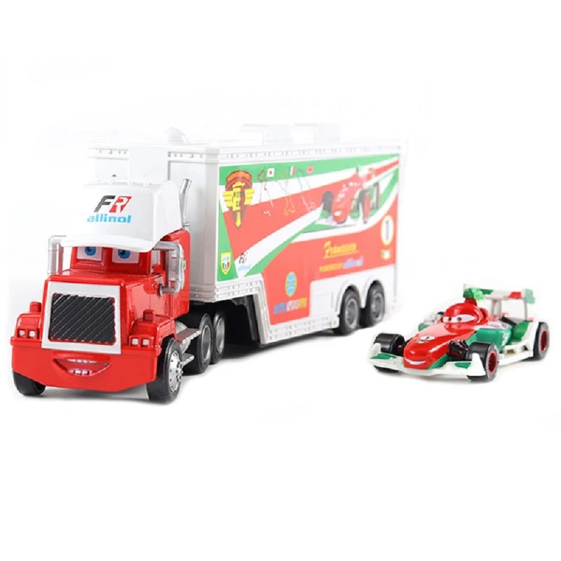 Cars Toy Truck Lightning McQueen Uncle Mike Alloy Diecast Model Container Hauler Trucks Children's Christmas Toys