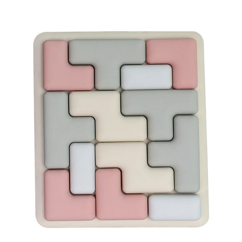 Colorful silicone puzzle toys Tangram Montessori materials children's puzzle toys Building blocks Children's learning toys