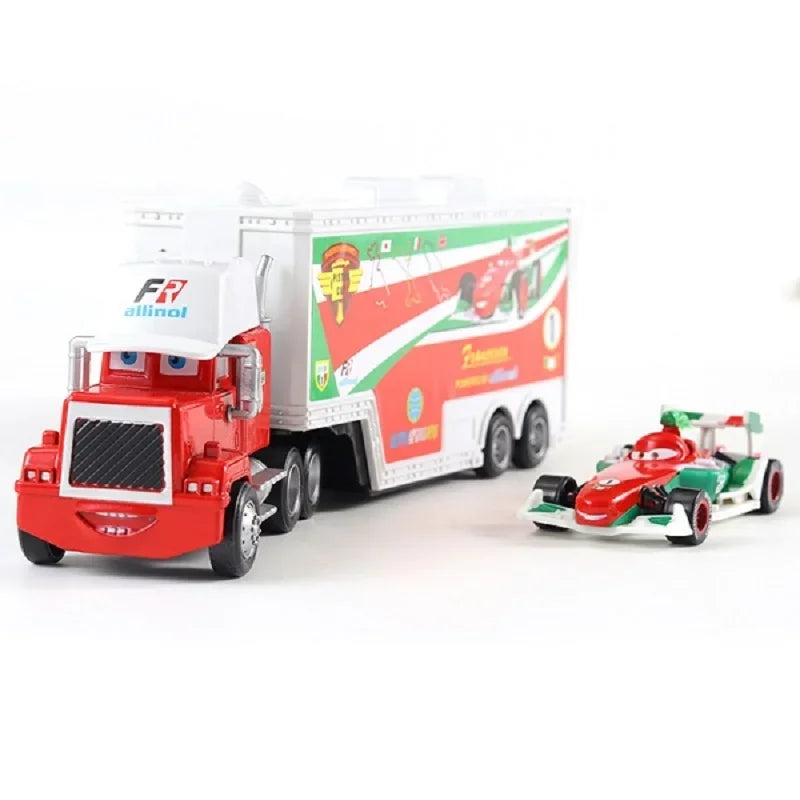 Cars Toy Truck Lightning McQueen Uncle Mike Alloy Diecast Model Container Hauler Trucks Children's Christmas Toys