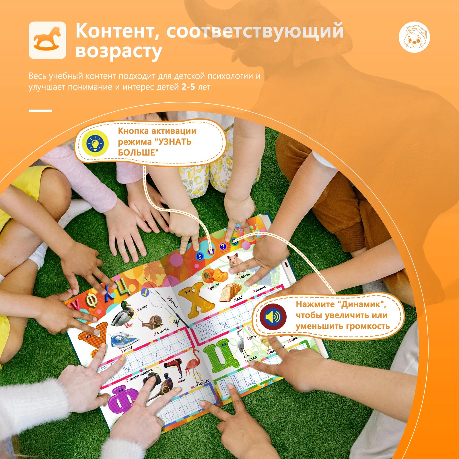 Biidi Alphabet And Numbers Electronic Sound Book With Pen Painting For Kids Learning Russian Language Vocabulary Words Pronounce
