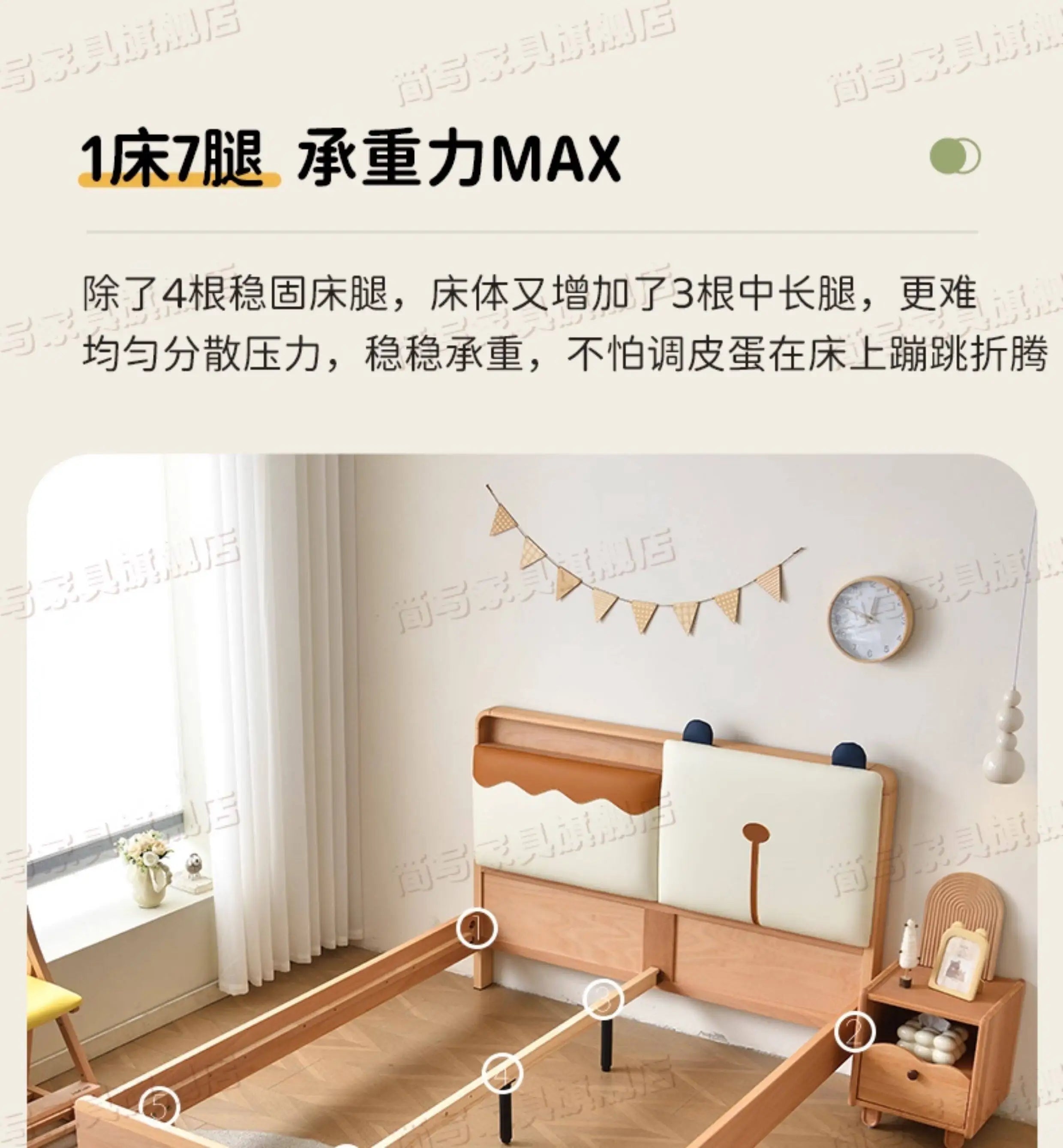 150x200cm Kids Bed 2 People Frame Bedside Table Queen Size Children Bed 2 People Modern Wooden Design Bedroom Furniture Sets