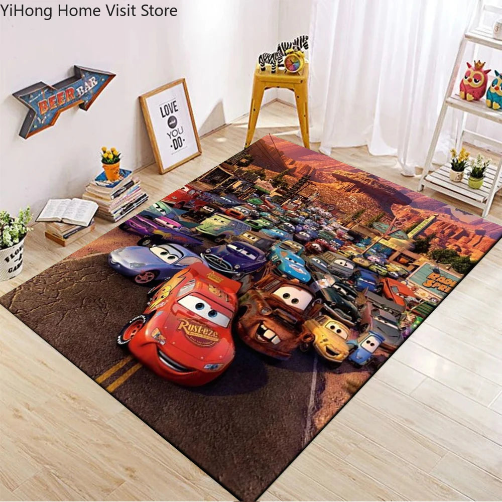 1PC Disney Cars Lightning Mcqueen Printed Carpet Rugs For Living Room Bedroom Bedside Bathroom Floor Mat Kids Room Non-slip Mat
