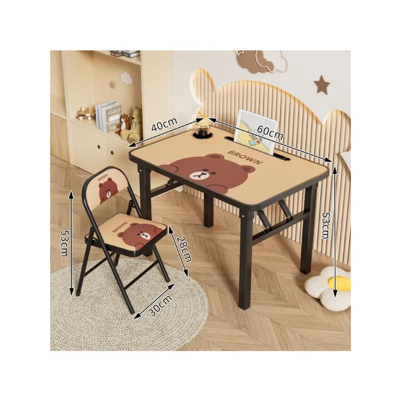 Desk simple household writing table children's homework desk chair set folding simple study table