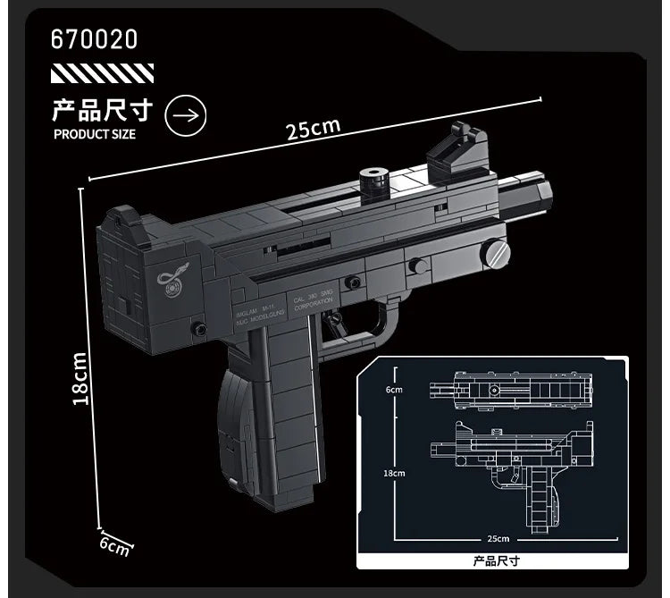 G18 Desert Eagle Military Series M1911 Pistol Gun Model Bricks Building Blocks Toys for Children Boy Kids Gifts