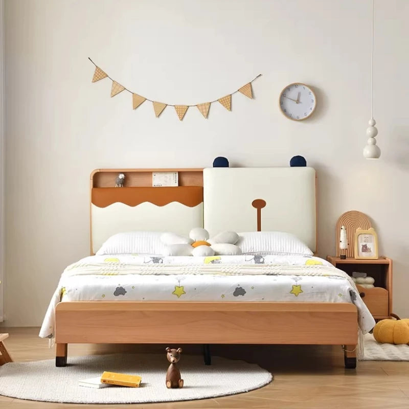 150x200cm Kids Bed 2 People Frame Bedside Table Queen Size Children Bed 2 People Modern Wooden Design Bedroom Furniture Sets