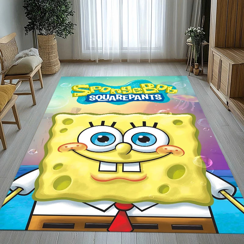 Funny S-SpongeBob Patrick Star Cartoon Living Room Non-Slip Area Rug Soft Carpet for Bedroom Playroom Sofa,Home Decor Doormat