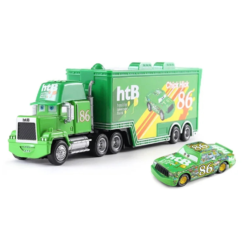Cars Toy Truck Lightning McQueen Uncle Mike Alloy Diecast Model Container Hauler Trucks Children's Christmas Toys