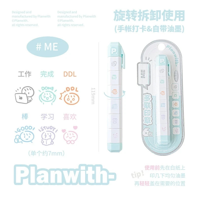 MINKYS New Arrival Cute To Do List Journal Stamp Set Kids Gift School Stationery