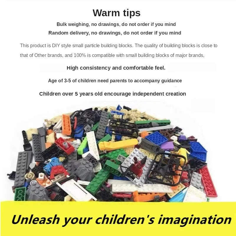 2500 Grams Random Bulk Building Blocks City Creative DIY Assembly Bricks Model Educational Kids Toys Compatible Brand