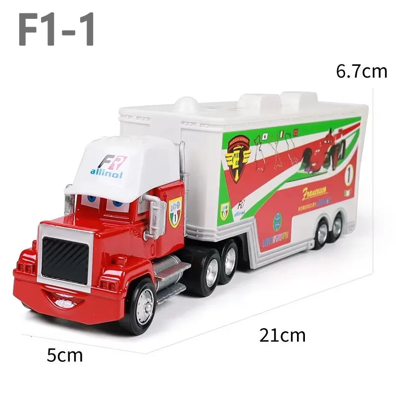 Cars Toy Truck Lightning McQueen Uncle Mike Alloy Diecast Model Container Hauler Trucks Children's Christmas Toys