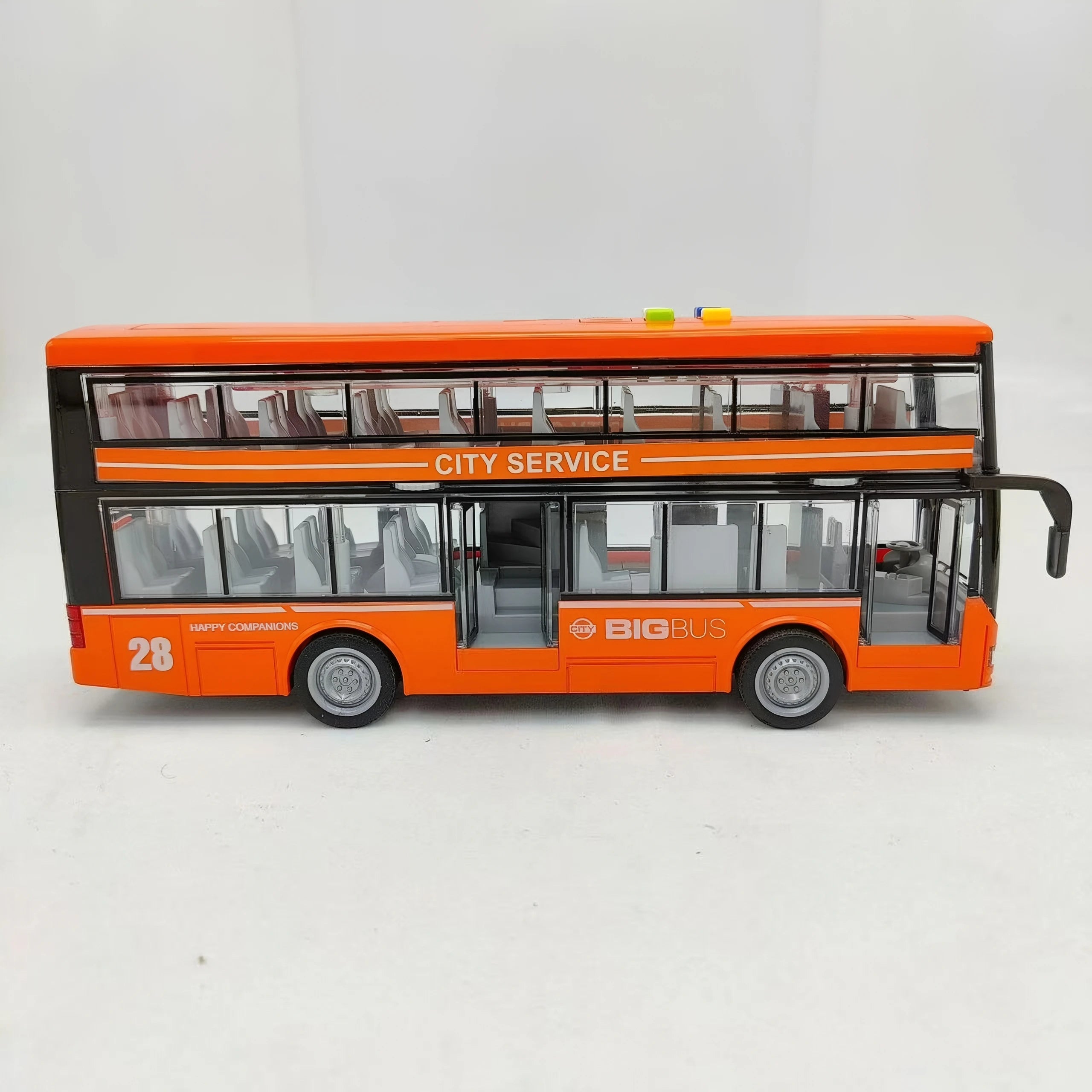 Large Size Light Music Inertia Bus Model Pull Back Cars Simulation Bus High Quality Drop-resistant Educational Toys Gifts