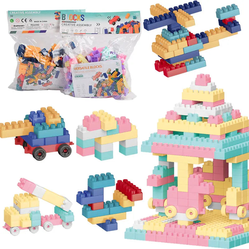 Building Block Set Early Education Building Block Particle Puzzle Toys (Random Colors)148 PCS