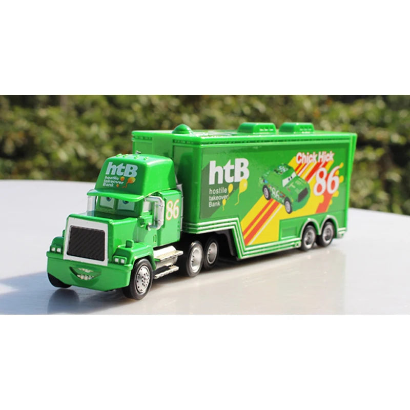 Cars Toy Truck Lightning McQueen Uncle Mike Alloy Diecast Model Container Hauler Trucks Children's Christmas Toys