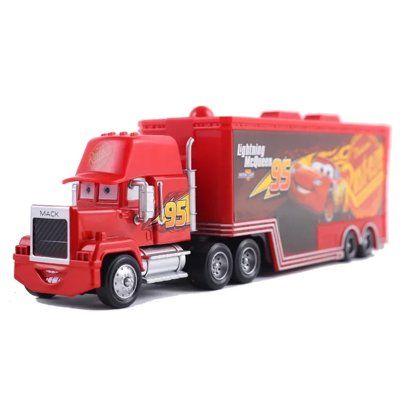 Cars Toy Truck Lightning McQueen Uncle Mike Alloy Diecast Model Container Hauler Trucks Children's Christmas Toys