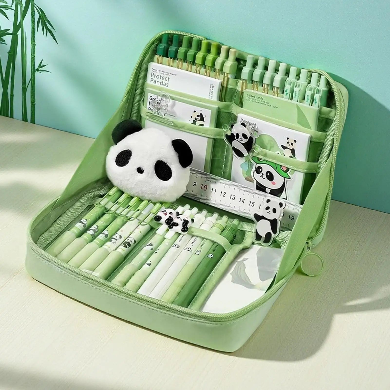 Stationery Sets School Stationery Set Panda Design Pens Stick Notes Brooches Pendants Kit for Kindergarten College Home Students