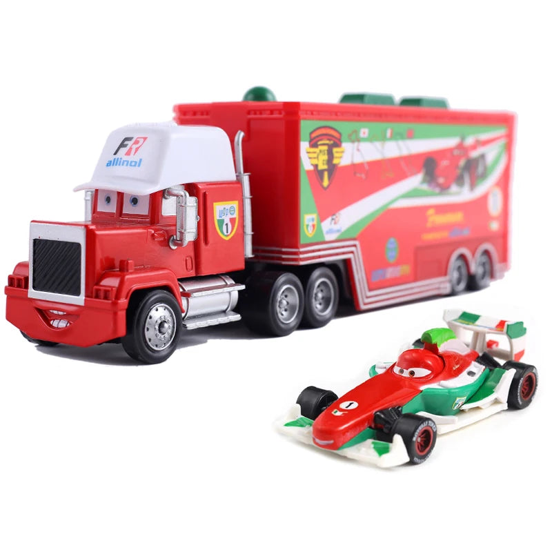 Cars Toy Truck Lightning McQueen Uncle Mike Alloy Diecast Model Container Hauler Trucks Children's Christmas Toys